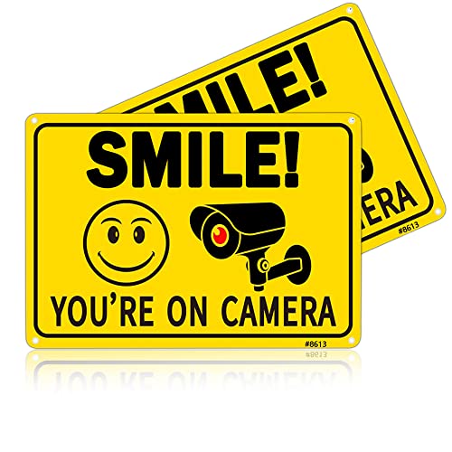 Smile Your on Camera Signs, Camera Signs for Home Security,Video Surveillance Signs Outdoor