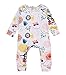 Produktbild BeautyTop Neugeborenes Baby Junge Mädchen Floral Animal Print Strampler Overall Outfits Kleidung Säugling Baby-Nachtwäsche Langarm Herbst Winter hoch Qualität Materialien (Weiß, 6-12Monate)