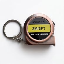 Portable 6 Feet/2m Steel Tape Measure with Keychain As a Gift - Durable Mini Ruler, Silvery/Copper/Golden -Perfect for DlY, Office and Woodworking Projects Gold
