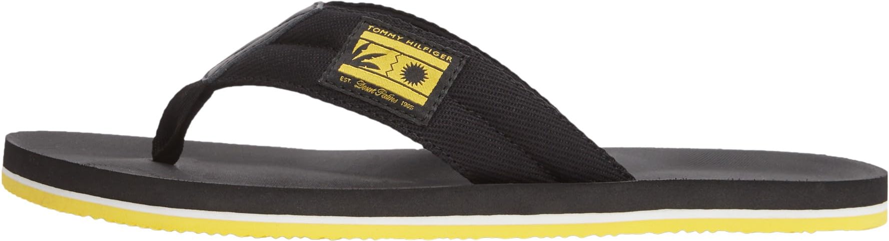 Tommy Hilfiger Men Comfort Patch Beach Sandal FM0FM05900 Flip Flops, BLACK, 5.5