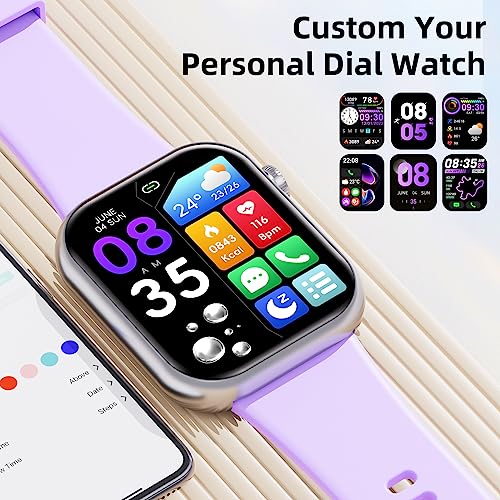 Smart Watch (Answer/Make Calls), 2024 Newest 1.85 Inch Fitness Tracker, Heart Rate/Sleep Monitor/Pedometer/Calories, Multiple Sports Modes, Waterproof Women's Men's Fitness Watch for Android iPhone
