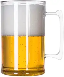 Kit 4 Canecas de Chopp em Acrílico Transparente 500ml – Resistência, Estilo e Versatilidade para Suas Bebidas | Copo de Cerveja | Copo em Acrílico | Copo Plástico