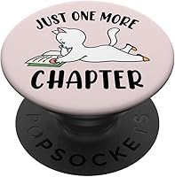 Vista 1 de Just One More Chapter Cute Cat Reading Book Lover PopSockets PopGrip intercambiable