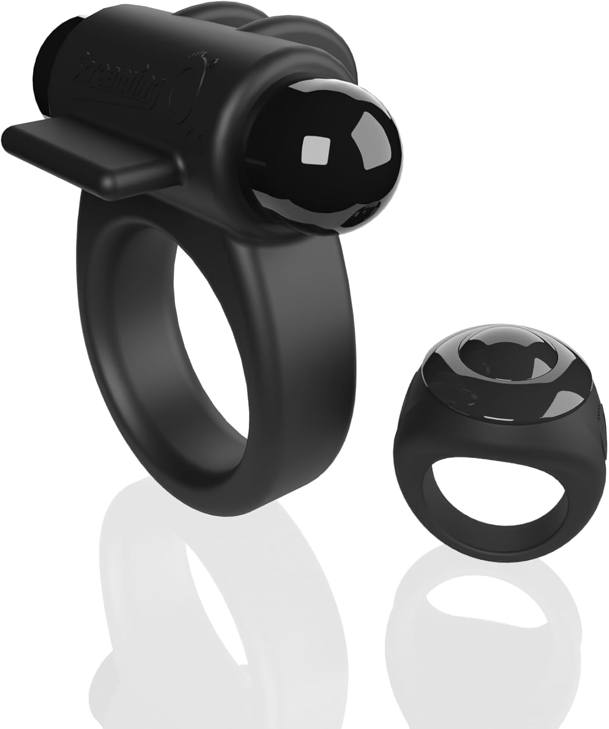 Screaming O Cock Ring for Couples, Vibrating Switch, Black, 1ct | Remote control vibrating cock ring for partner play; body-safe silicone, 10 functions, waterproof, USB-rechargeable