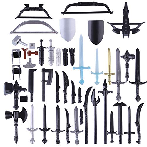 YIFAN 80Pieces Army Figure Toys Set for Boys Kids, Ancient Greek Roman Toy Weapons Pack for Buicling Brick Minifigures Including Toy Sword, Horses, Masks ,Compatible with Major Brand