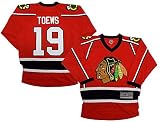 Jonathan Toews Chicago Blackhawks Red Home 2 Stripe Team Apparel Jersey (Medium 8/10)