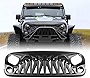 ICARS Front Grill Matte Black Shark Grille for 2007-2018 Jeep Wrangler Rubicon Sahara Sport JK JKU