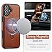 CHEEWADA for iPhone 17 Case with Stand, Compatible with MagSafe, Slim PU Leather & Durable TPU Drop-Proof Protective Magnetic Kickstand Phone Cases with Tempered Glass Screen Protector 6.3