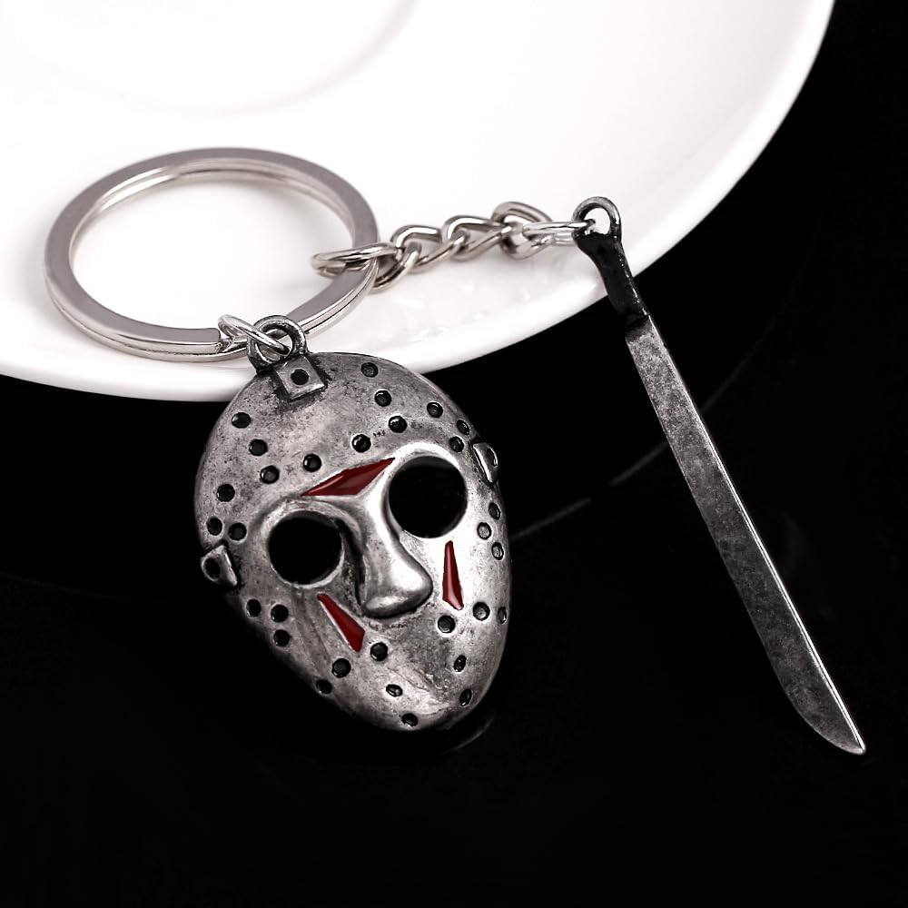 Horror Movie Jason Mask Keychain - Classic Scary Costume Charm Gifts image 5