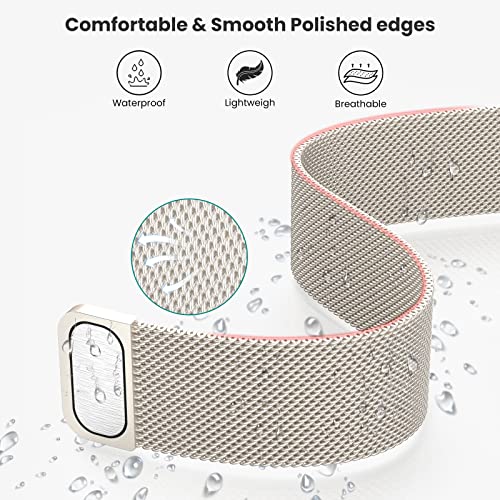 Merlion Magnetic Band For Apple Watch Band 41Mm 40Mm 38Mm 49Mm 45Mm 44Mm 42Mm For Women Men, Mesh Stainless Steel Dual Magnetic Clasp Strap For Iwatch Series 8 7 6 5 4 3 2 1 Se Ultra, Starlight #TOP2