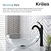 KRAUS Round Crystal Clear Glass Vessel Bathroom Sink, 16 1/2 inch GV-100