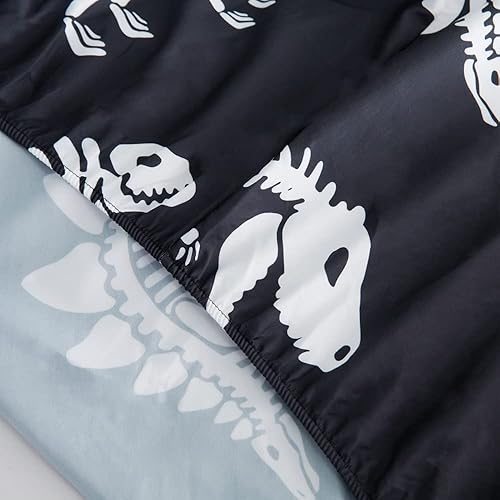 Miniatura 9 de ADASMILE A & S Juego de edredón de dinosaurio tamaño individual para niños y niños, ropa de cama de dinosaurio de 6 piezas, ropa de cama individual