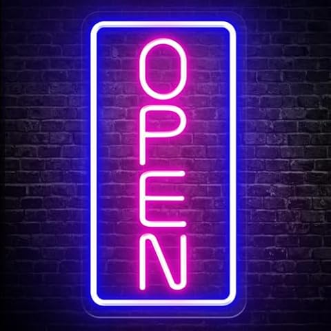 NOVVAOGO Led Open Signs for Business with Power Adapter. Light Open Signs for Business, Office, Store, Restaurant, Bar, Café, Spa etc. Open Closed Signs. Bright Open Neon Lights Signs Cover