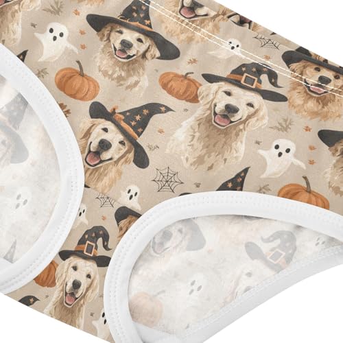 Girls Underwear Soft Cotton Halloween Golden Retriever Kids Panties in Sizes 2/3t, 4t, 5t, 6 and 84