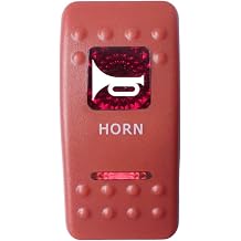 ESUPPORT Car Auto Bar 12V 20A Red Cover Red LED Speaker Horn Light Push Button Toggle Switch 5Pin Momentary
