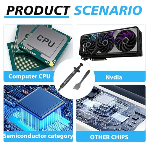 Pasta Térmica TF8 de Alto Rendimiento 13,8 W/MK, Compuesta por Micropartículas de Carbono, No Conductora,para CPU y GPU, Compatible con Todos los Sistemas de Enfriamiento, 2g con Aplicador Incluido - imagen 5