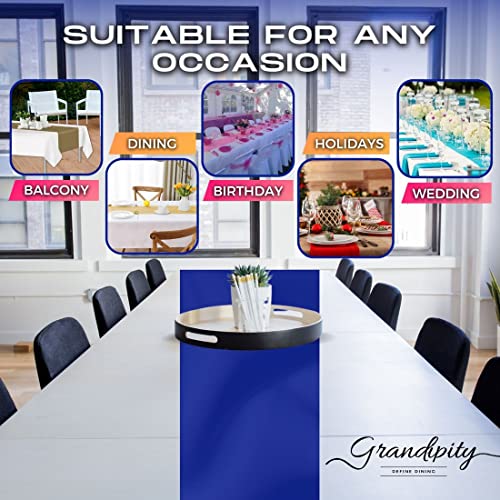 Blue 12 Pack Premium Disposable Plastic Table Runner 14 X 108 Inch. Table Runner For Dinner Parties & Events By Grandipity #TOP3