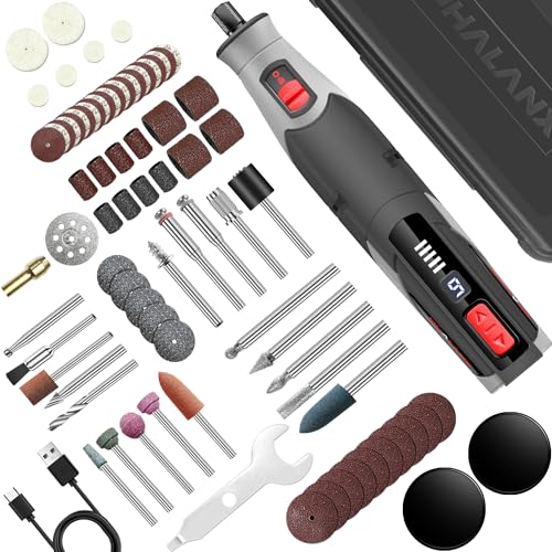 PHALANX Cordless Rotary Tool Kit, 4V 4000mAh Battery, 80 Accessories, 9 Speed Settings, 28000 RPM Max, Type-C Charging (PRT-Black)