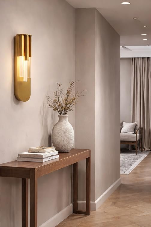 Image of blissbells Modern Luxury Gold Finish LED Wall Light | Decorative Indoor Wall Sconce for Bedroom, Living Room & Hotel Interiors (3 Cylindrical Sconce)