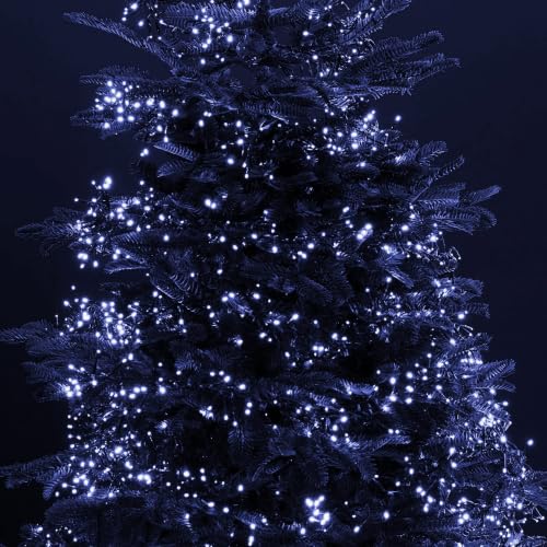 Image of Dazzle Bright 300 LED Christmas String Lights, 100 FT Connectable Waterproof String Lights Green Wire with 8 Modes, Christmas Decorations for Indoor Outdoor Xmas Party Yard Garden (White) (Pack of 2)