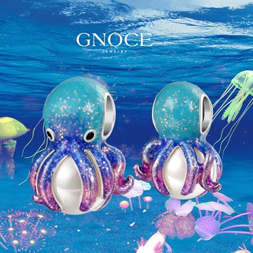 Image of GNOCE Ocean World Cute Animal Charm Beads,925 Sterling Silver Dangle Charms Fit Bracelets & Necklace, Hand-Finished Keepsake Travel Jewelry Gift for Women Men BBF