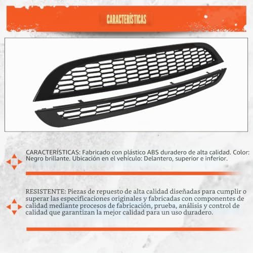 Cubierta de parachoques Mini Cooper R50 R52 R53 en acabado exclusivo negro brillante 6