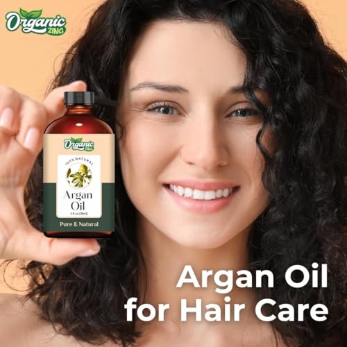 Image of Organic Zing Argan Oil 118 ml (3.99 fl oz) - Liquid Gold Carrier Oil for Skincare, Haircare, DIY Formulations, Soaps & Cream Blends
