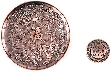 ShanBenTang Incense Holder, Stick Incense Burner with Nine Holes, Copper Incense Ash Catcher Tray