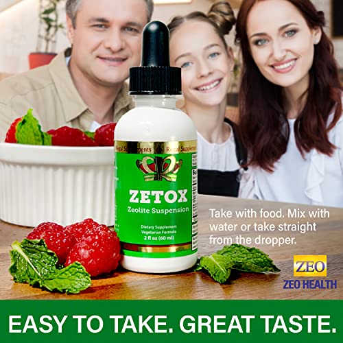 Zetox | Easy To Take Liquid Zeolite Suspension With B-12 & D3 | Natural Energy & Immune System Booster That Supports Daily Detox & Optimal Ph | Max Absorption Alkaline Drops (60 Servings) #TOP3