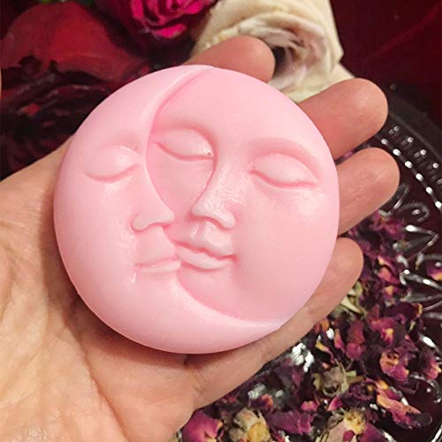 Moldfun Sun And Moon Face Soap Mold Silicone Mold For Handmade Bath Bomb, Lotion Bar, Polymer Clay, Wax, Crayon #TOP2