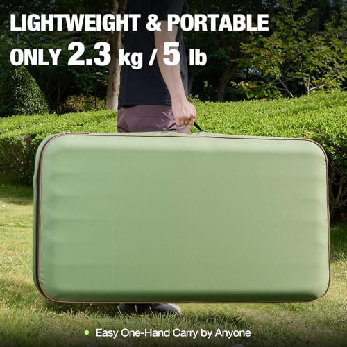 Lekereise Outdoor Hundebett Wasserdicht, Aufblasbar Hundeliege 126x66x12cm ideal für Mittelgroße und Kleine Hunde, Abnehmbarer und Waschbarer Bezug, Hundekorb für Reisen und den Garten (Grün)