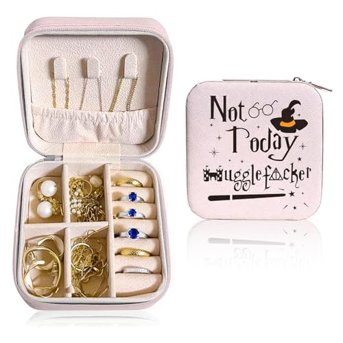 niudewo Funny Not Today Jewelry Organizer Case Small Portable Jewelry Organizer Box Christmas Birthday Gifs for Women Girls