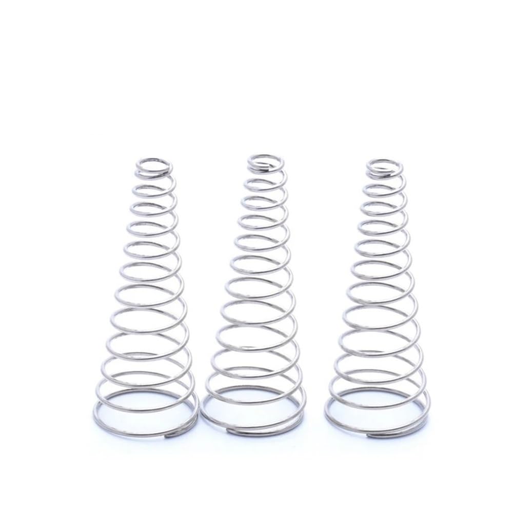 Metal Springs 10pcs 304 Stainless Steel Conical Return Springs Tower Shaped Spring WD: 0.3-0.8mm Mini Diameter: 2-12mm (Size : 10pcs 0.4 * 4-8 * 10mm)