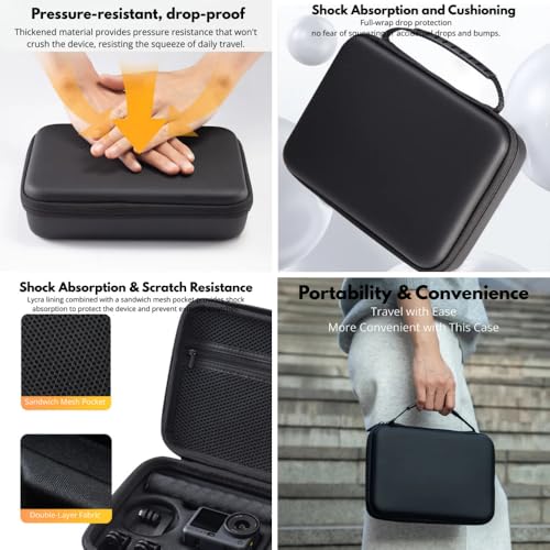 Image of TEKTONIC for Osmo Action 3 Carrying Case for DJI OSMO Action 3 /Action 4 /5Pro /6 Camera, Hard Shell Bag Storage Bag with Shoulder Strap Travel Case for DJI OSMO Action 3 /4 /5pro Camera