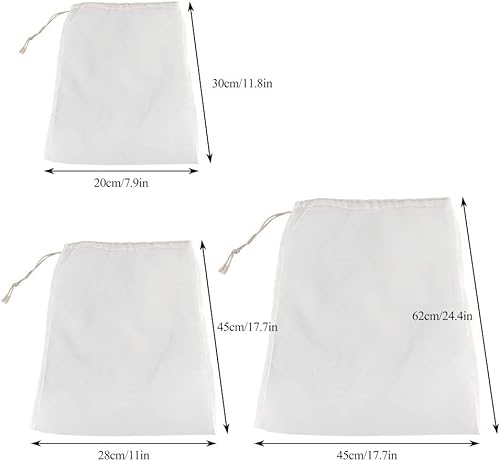 Miniatura 3 de Jerliflyer Bolsa de filtro, bolsas de cerveza reutilizables, bolsa de malla 100 para cerveza de frutas, vino, sidra, bolsa de filtro de manzana y