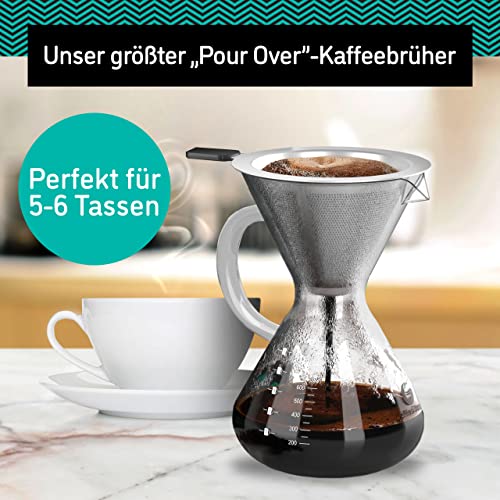 Coffee Gator Pour Over Kaffeebrüher – Mehr Geschmack mit einem papierlosen Edelstahlfilter und einer Glaskaraffe… – Ansicht 6