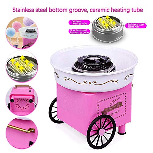 HYLK Traditionelle Vintage Hartzucker Zuckerwatte Machen, Trolley Mini Zuckerwattemaschine Kreatives Geschenk für Kinder… – Bild 3