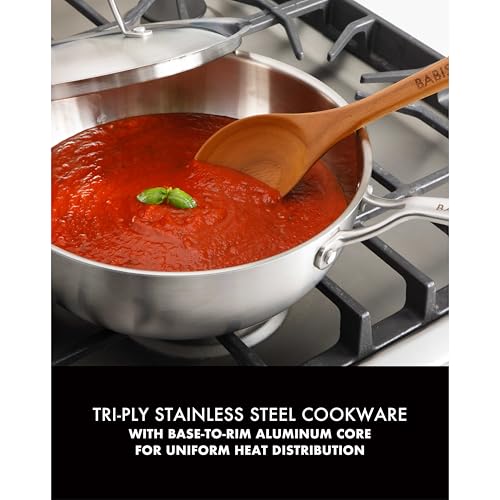 Image of Babish 10-Piece Professional Tri-Ply Non-Toxic Pots and Pans Cookware Set - Durable, Even Heat Distribution for Cooking and Baking