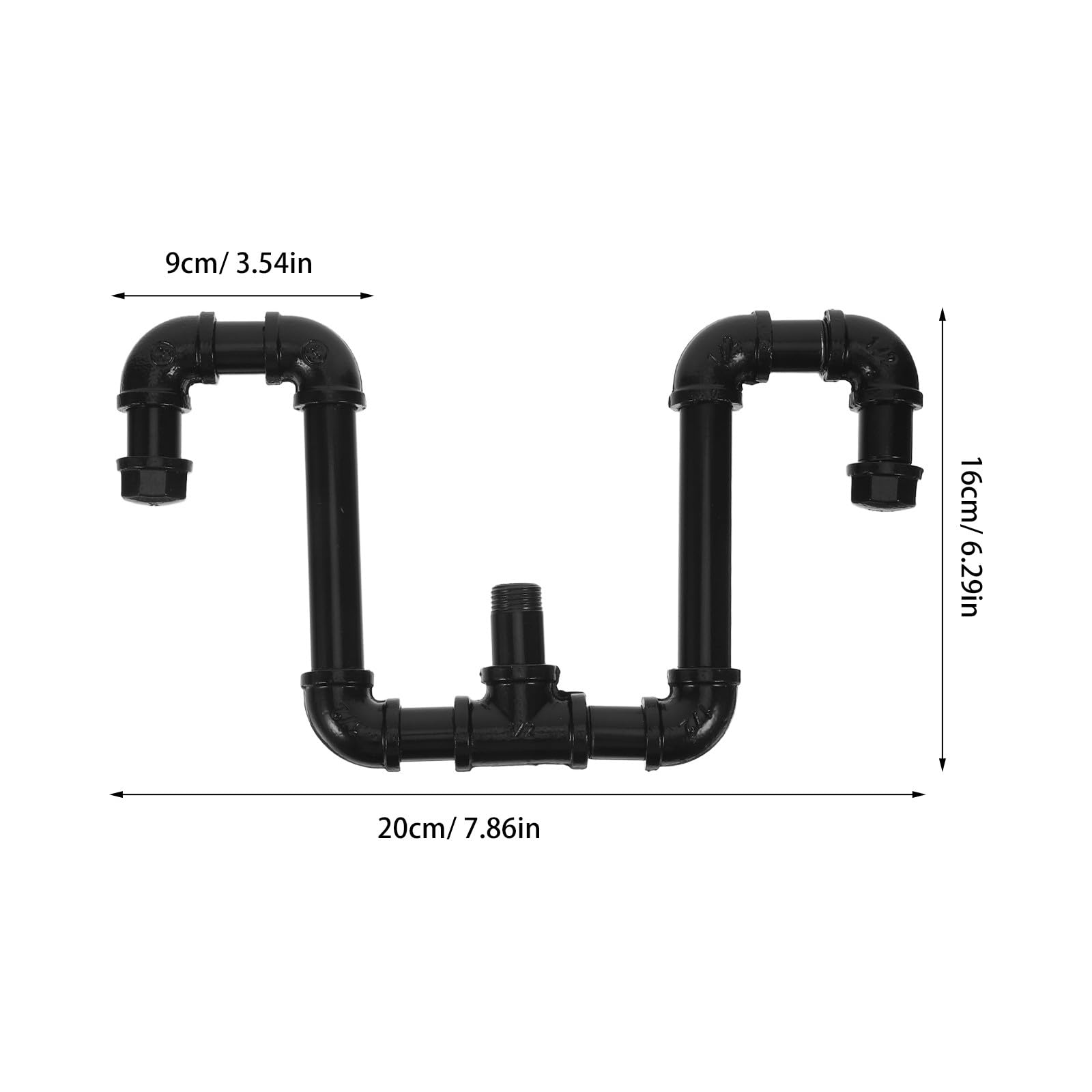 Gancho industrial para toallas de tubo: ganchos de pared de metal - Perchas vintage resistentes con doble colgador para ropa, toallas y bolsos en la entrada del armario del hotel