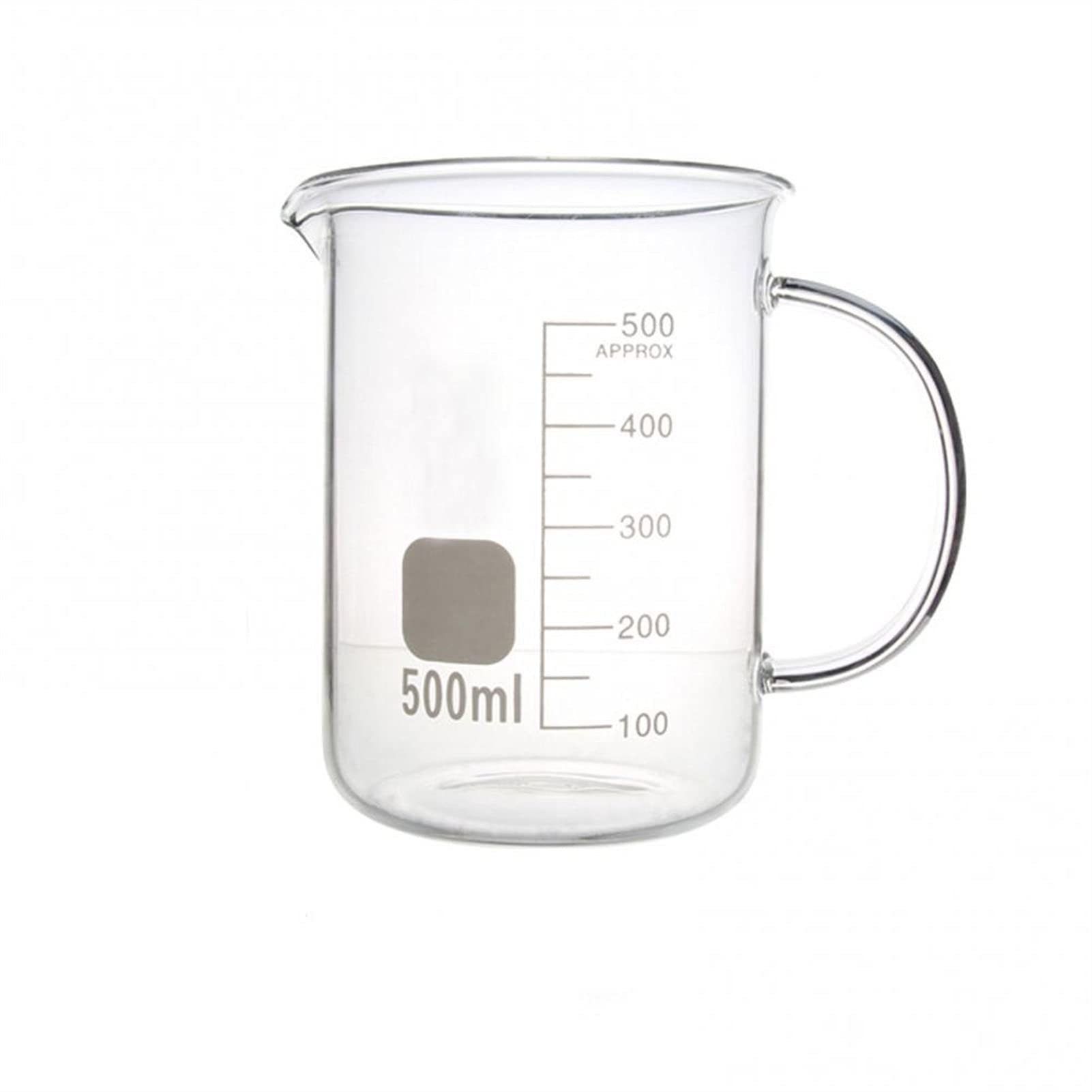 Becher sperimentale 50/100/250/500/1000ml Becher Capacità di vetro senza piombo Scala di vetro resistente alle alte temperature Becher Strumenti di misurazione Laboratorio, cottura al forno (Color :