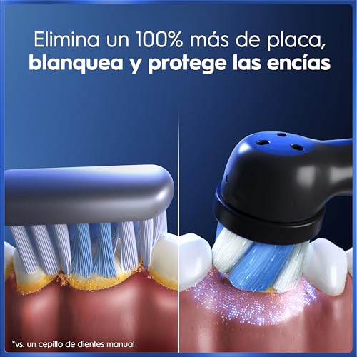 Miniatura 6 de Oral-B iO 5 Cepillo de Dientes Eléctrico con 3 Cabezales, Negro | Cepillo Dental con Sensor de Presión, 5 Modos de Cepillado con Blanqueamiento Dental y Modo Sensible, Estuche de Viaje Blanco