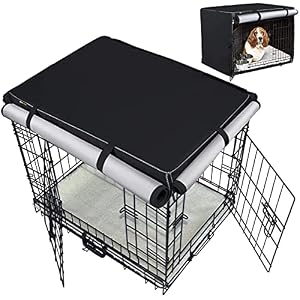 MrYou Pets Dog IndoorOutdoor Crate Covers Pet Kennel Cloth Cover Protection with Four Sides Open Zipper and Six Fastened Straps