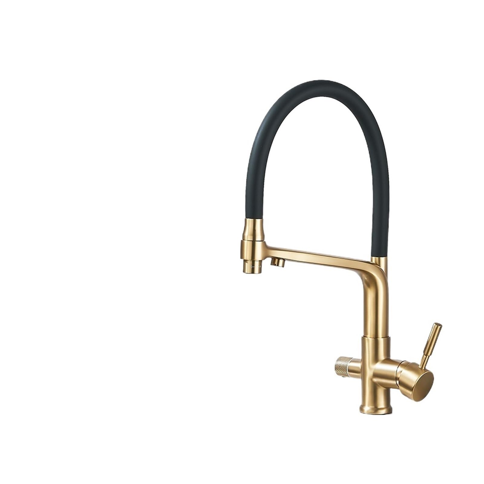 Purified Water Kitchen Faucet SUS 304 Stainless Steel Dual Spout Pure Drinking Water Mixer Tap Rotation Water Purification Taps(Brushed Gold)