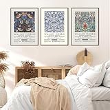 Yangld Pintura artística del metro de Londres, impresión en lienzo de William Morris, póster de exposición del Museo Victoria y Albert, decoración de pared, 40x55cm, 3 piezas sin marco