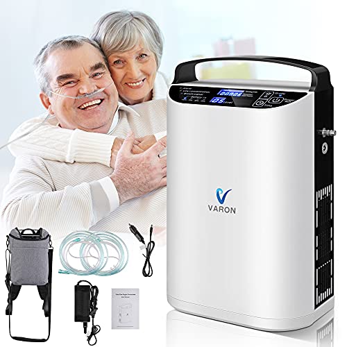 Oxygen Generator for Home Use & Portable,Adjustable 93% Pulse Mode Device,Wheelchair 1-5L with Portable Backpack and Accessories
