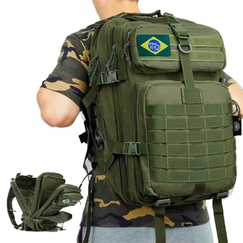 50L Mochila para Viagem Impermeável Masculina Adequado para Trekking, Acampamento. (Verde)