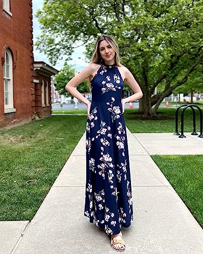Image of STYLEWORD Women's Summer Floral Halter Maxi Dress Vacation Semi Formal 2026