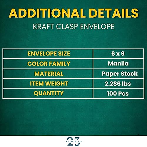 Always23 Envelope de fecho, envelope Kraft, envelopes de correspondência, fecho de fecho e vedação d