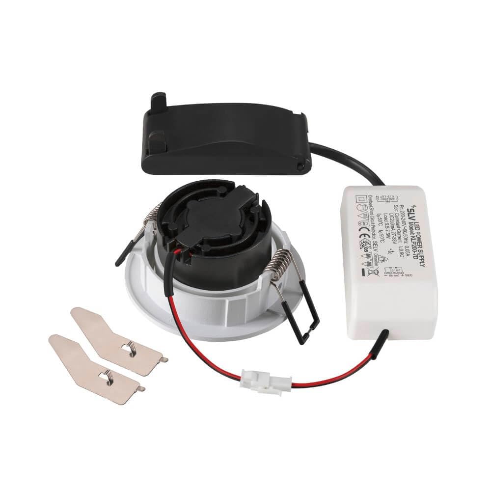 SLV Okrągły reflektor LED New Tria 68 biały - 3000K - 750lm - 38g - 1007389