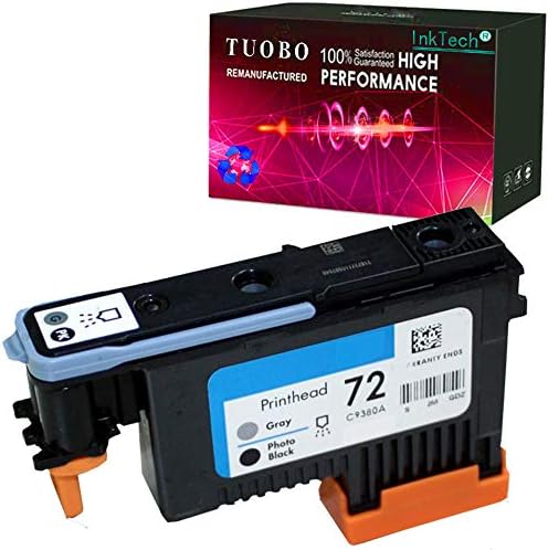 Tuobo 72 Remanufactured printheads C9380A C9383A C9384A with Updated Chips Compatible with Designjet T610 T620 T770 T790 T1100 T1120 1200 T1300 T2300 Printer (Photo BK/Gray)